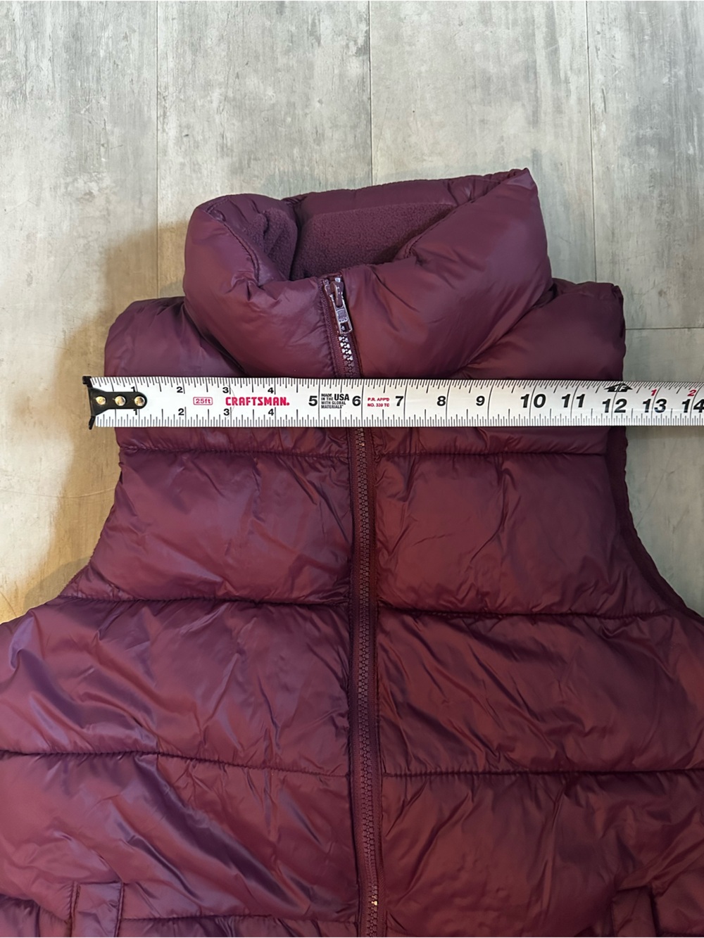 Old Navy Burgundy Quilted Puffer Vest - Picture 6 of 9